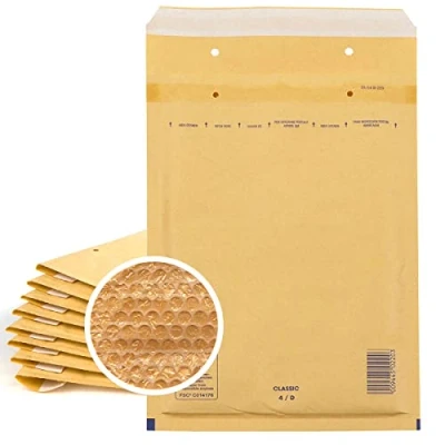 Abbildung von 50 Luftpolster Versandtaschen haftklebend 4/D geeignet für DIN A5 und C5 Recycling 180 x 265 mm reißfest
