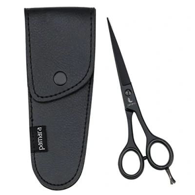 Abbildung von Pamara Haarschere, Friseurschere Profi, Scharfe Haarschneideschere, Haarschere Set mit Etui, Frisur Scheren für Pony, Spitzen, Bart, Profi Schere zum Haare Schneiden Damen, Herren &amp; Kinder