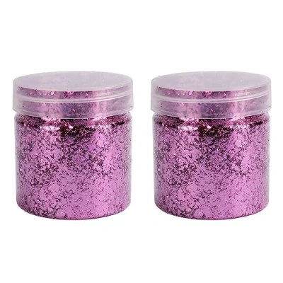 Abbildung von Ideen mit Herz Blattmetall Flocken Blattgold Flakes zum Basteln 2 Dosen je 3g (pink)