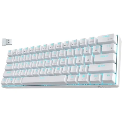 Abbildung von RK ROYAL KLUDGE RK61 US 2.4Ghz Kabellose/Bluetooth/Verkabelte 60% Mechanische Tastatur, 61 Tasten kompakte Hot Swappable Rote Schalter Gaming Tastatur mit Software für Win/Mac, QWERTY