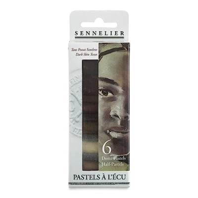 Abbildung von SENNELIER Extra weiches halbes Pastell Set, 6 Stück, Hochformat, dunkle Töne