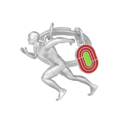 Abbildung von O meta[l]morphose METALMORPHOSE Schlüsselanhänger Metall 3D Leichtathletik Leidenschaft Sport, Geschenk für Herren, Damen, Olympische Spiele, silber, one size, Modern