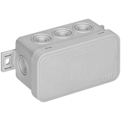 Abbildung von Miratic Abzweigdose Wasserdicht IP54 Verteilerdose Außen mit 8 Gummidrüsen Aufputz Robuste und Sichere Elektroinstallation für Außenbereiche (grau)