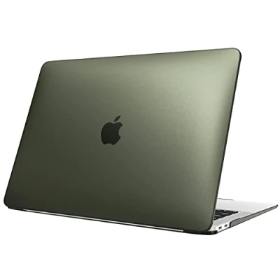Abbildung von Fintie Hülle kompatibel mit MacBook Air 13 (2018 2020 Version) A2337(M1)/A2179/A1932, Ultradünne Hartschale Schutzhülle Snap Case, Nachtgrün(Matt)