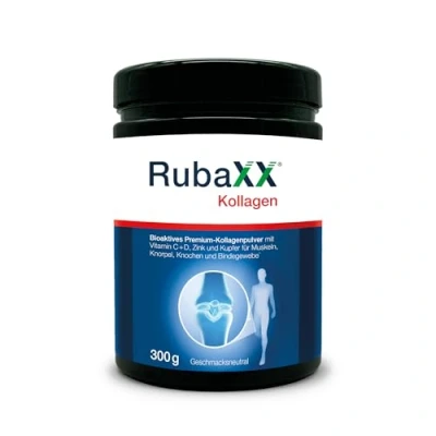 Abbildung von RubaXX® Kollagen Bioaktives Premium Kollagenpulver reich an Nährstoffen zur Unterstützung von Knorpel, Knochen und Bindegewebe. Vom Gelenkenspezialisten aus der Apotheke