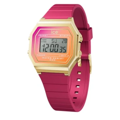 Abbildung von Ice WATCH Digit Retro Fuschia Sunkissed Rosa Damenuhr mit Plastikarmband 022719 (Small)