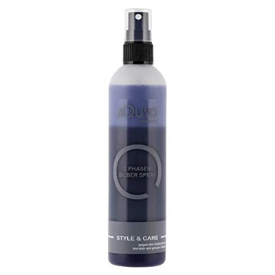 Abbildung von AQUYO Cosmetics Anti Gelbstich Silber Spray für blondes und graues Haar (200ml) 2 Phasen Silberspray Conditioner spendet dem Feuchtigkeit, gibt Glanz verbessert die Kämmbarkeit