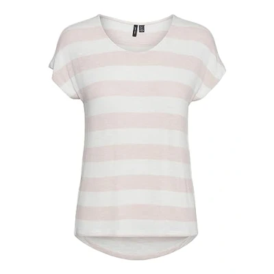 Abbildung von Vero Moda Vmwide Stripe Tshirt print, Damen, Größe: XS, Sepia rose/snow white