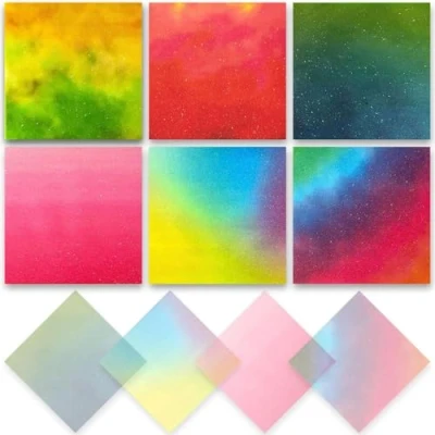 Abbildung von 6 Packung Haftnotizen,300 Blatt Selbstklebende Klebezettel,Transparent Glitter Sticky Notes,Wasserfest Clear Haftnotizen Set für Büro Zuhause Schule Sitzung (Zentimeter, 7.6x7.6 Glitter)