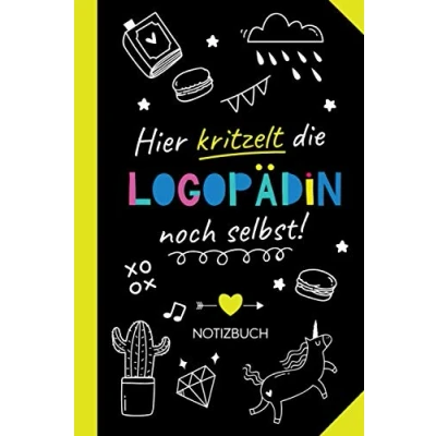 Abbildung von Hier kritzelt die Logopädin noch selbst: Notizbuch als Geschenk für eine Witzige Geschenke zum Geburtstag oder Weihnachten