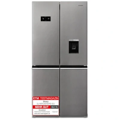 Abbildung von Sharp SJ NFA35IHDPD EU Side by Kühl Gefrierkombination, EEK D, AdvancedNoFrost, Wasserspender, Twist Ice Maker, Inverter Kompressor, Ped Inox