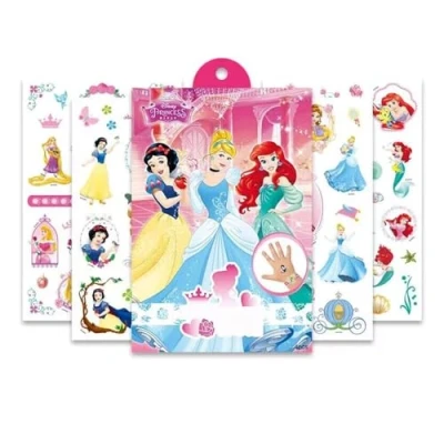 Abbildung von 80 Princess Temporäre Tattoos PRINZESSIN Temporary Tattoo Stickers Set Party Favor Aufkleber (4 Blätter)