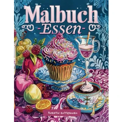 Abbildung von Malbuch Essen: für Erwachsene und Jugendliche ab 12 Jahre. 40 köstliche Essensmotive Stressmanagement Entspannung