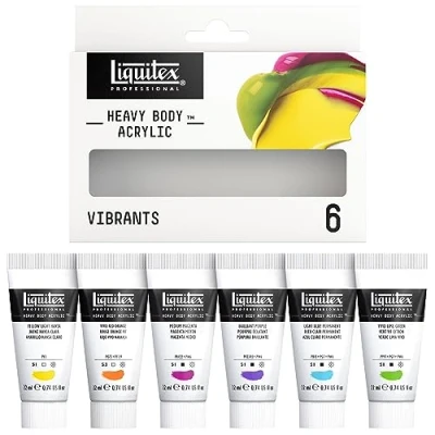 Abbildung von Liquitex Heavy Body Acrylfarbe Lebendige Farben Set 6 x 22ml