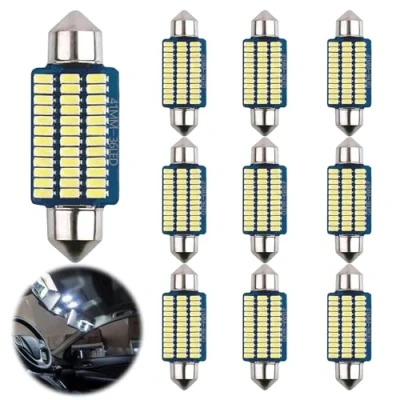Abbildung von FFTANXS LED innenraumbeleuchtung auto, Auto Innenbeleuchtung 41MM Kaltweiss, Streifen,Plug and Play 12V innenraumbeleuchtung,Auto Beleuchtung Innenraum, Licht Innenraum