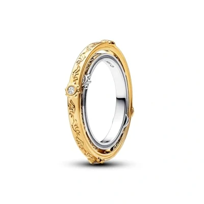 Abbildung von PANDORA Game of Thrones Drehender Astrolabe Ring aus Sterling Silber mit vergoldeter Metalllegierung, Cubic Zirkoniastein, Größe: 58, 163136C01 58
