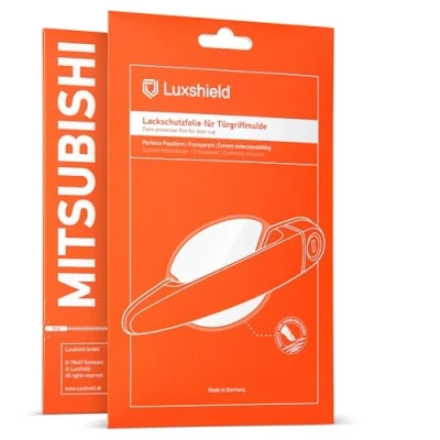 Abbildung von Luxshield Auto Türgriff Schutzfolie Griffmulde für Mitsubishi ASX 2 (II) I 2023 2024 Kratzschutz, Lackschutzfolie Transparent glänzend