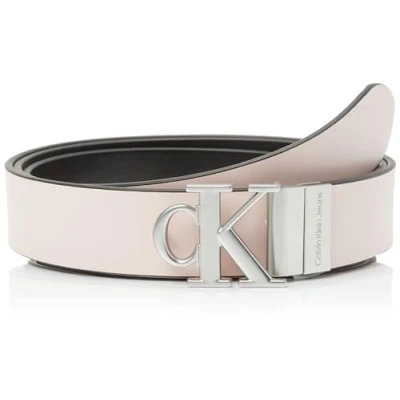 Abbildung von Calvin Klein Jeans Round MONO PL REV LTHR BELT 30MM Gürtel, Damen, Größe: 80, Black/pale conch