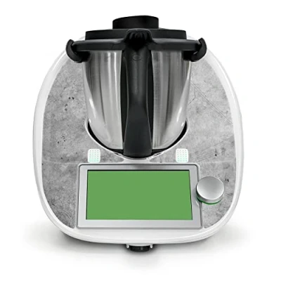 Abbildung von Deko Schutz Aufkleber kompatibel mit Küchenmaschine Thermomix TM6 Design Sticker Klebefolie Zubehör Küchengerät wasserfest selbstklebend RX042 (15 Granit)