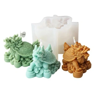 Abbildung von Xidmold Drache Schildkröte Kerzenform Silikon 3D Silikonform für Sojawachs Kerzen, Seife, Gips, Epoxidharz, Handwerk