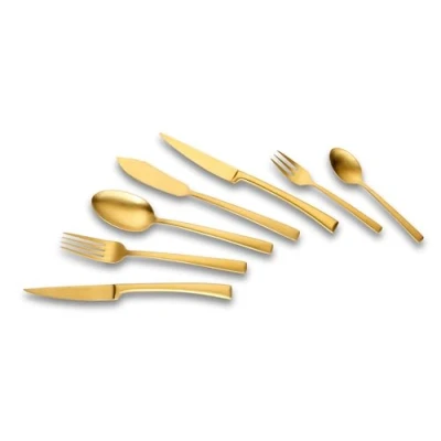 Abbildung von ECHTWERK Tafelbesteck Avelino, Gold Edition, 42 teilig, Essbesteck für bis zu 6 Personen, Edelstahl 18/10, mattiert, Hochwertiges Besteck Set, festliche Tafeln, inkl. Aufbewahrungs Kassette