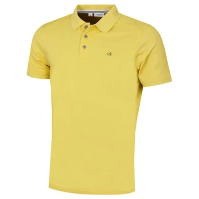 Abbildung von Calvin Klein Herren Campus 3 Knopf Kragen Polo Hemd Zitrone XXL