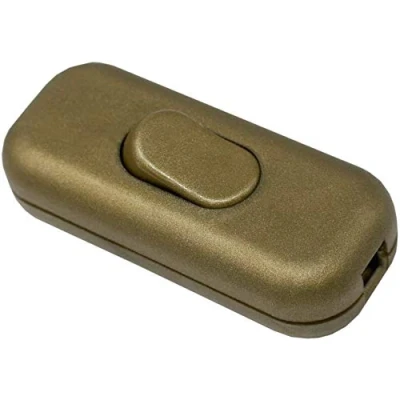 Abbildung von Schnurzwischenschalter Gold für 2G/3G Zuleitungen und Anschlusskabel Zwischenschalter mit Wippe EIN/AUS 1/250V