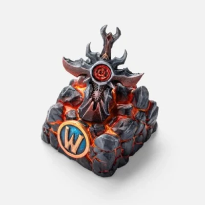 Abbildung von SteelSeries World of Warcraft Sammlerstück handgefertigte Kunstharz Keycap In Game Item Cherry MX Switches nummeriert Schwert von Sargeras