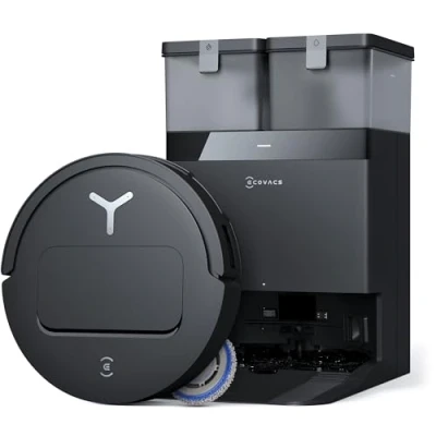 Abbildung von ECOVACS DEEBOT T50 PRO Omni Saugroboter mit Wischfunktion, Ausfahrende Seitenbürste und Wischmopp, 15.000 Pa, Auto Zugabe von Reinigungslösung, Moppwäsche 75C heißem Wasser, Ultradünn 81 mm