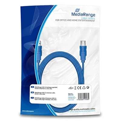 Abbildung von MediaRange MRCS145 USB Kabel, am/Af 3m Version 3.0 blau