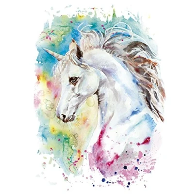 Abbildung von Ideen mit Herz Color Bügeltransfer, DIN A4, Künstler Einhorn Textilien wie T Shirts &amp; Taschen Bügelmotiven verzieren Bilder schnell einfach aufbügeln DIY Textildesign