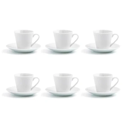 Abbildung von Quid Renova Set mit 6 Tassen Untertasse, Porzellan, 9 cl, transparent