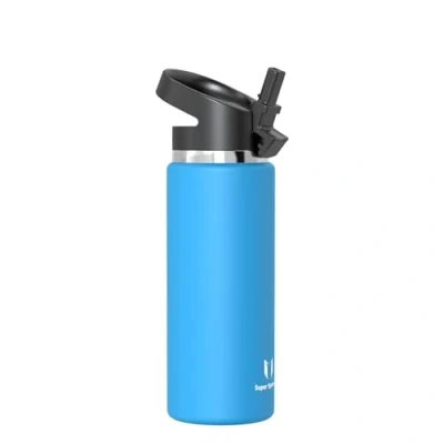 Abbildung von Super Sparrow Trinkflasche Edelstahl 750ml Breite Öffnung SwivelSip Thermosflasche BPA Frei Thermoskanne, Ergonomisch Trinkflaschen Strohhalm für Sport, Travel, Schule, Outdoor