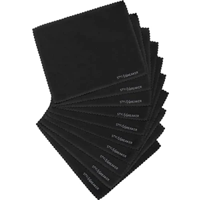 Abbildung von styleBREAKER Microfaser Putztuch Set, 10 Stück, Reinigungstuch für Brillen, Smartphone Displays und Objektive 09020074, Farbe:Schwarz