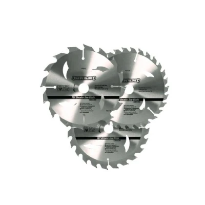 Abbildung von Silverline 704410 Hartmetall Kreissägeblätter, 16, 24 und 30 Zähne, 3er Pckg. 135 x 12,7, Reduzierstück: 10 mm