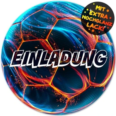 Abbildung von 12x Fußball EINLADUNGSKARTEN Kindergeburtstag Junge Mädchen die Soccer Party Karten sind Fussball Einladung für Jungen Kinder Geburtstag Spiel KINDERPARTY Turnier