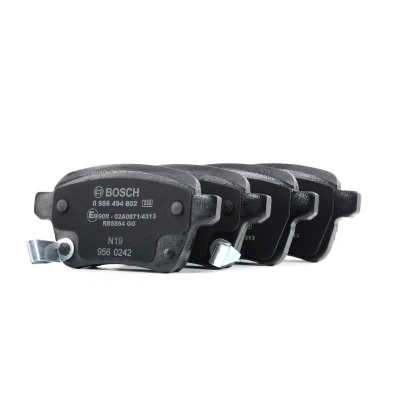 Abbildung von BOSCH 0 986 494 802 Bremsbelagsatz Low Metallic mit akustischer Verschleißwarnung Anti Quietsch Blech FIAT: 500L, Tipo Saloon, Estate