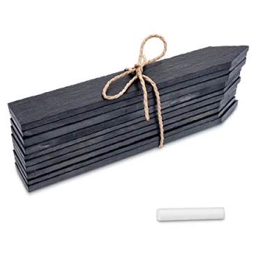 Abbildung von Navaris 10x Schiefer Pflanzstecker S Gartenstecker Stecketiketten beschreibbar 15 x 2,5cm für Kräutergarten Beet Blumenkästen Schilder mit Kreide