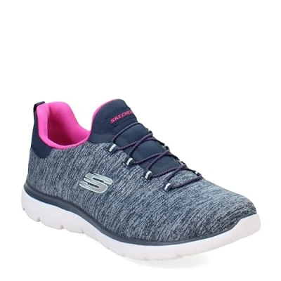 Abbildung von Skechers Damen Summits Quick Getaway Sneaker, Marineblau, Hot Pink, 38 EU Weit