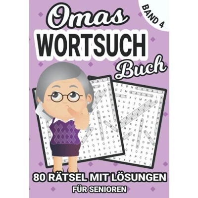 Abbildung von Omas Wortsuchrätsel Band 4: Rätselbuch in gr0ßer Schrift Gedächtnistraining für Erwachsene, Rentner und Senioren im Großdruck Größe ca. DIN A4 (Oma&#039;s Bücher)