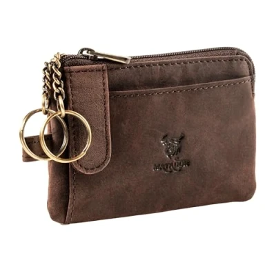 Abbildung von MATADOR Schlüsseletui Leder mit 2 Kartenfächer und RFID Schutz Schlüsseltasche Schlüssel Organizer inkl. Geschenk Box Autoschlüssel Hülle Schlüsselorganizer Schlüsselkette Dunkel Braun