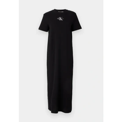 Abbildung von Calvin Klein Jeans Monologo TEE Dress Jerseykleid, Damen, Größe: Small, Black
