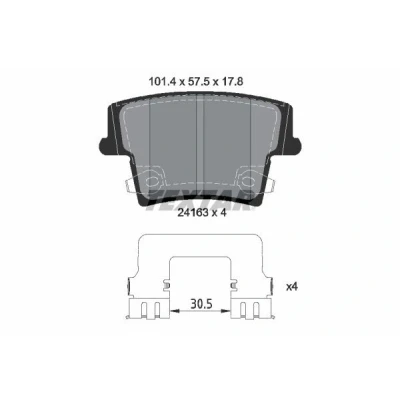 Abbildung von TEXTAR 2416303 Bremsbelagsatz mit akustischer Verschleißwarnung Zubehör CHRYSLER: 300C Saloon, Touring, DODGE: Challenger Coupe, Charger VI