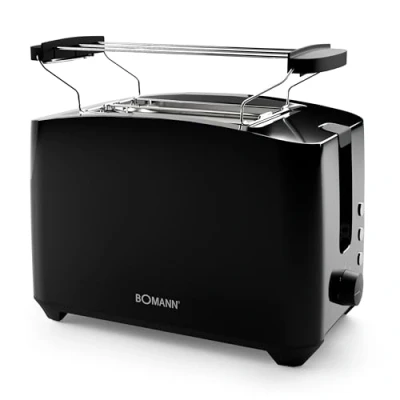 Abbildung von Bomann® Toaster 2 Toastschlitze mit Brötchenaufsatz Scheiben Liftfunktion Toster Auftau und Aufwärm Funktion für Brötchen Toast TA 6065 CB schwarz
