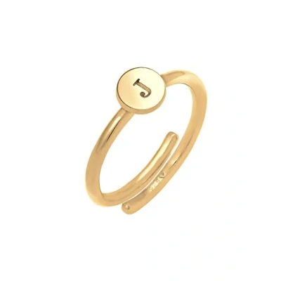 Abbildung von Elli Letter J Ring goldcoloured, Damen, Größe: 54, Gold coloured