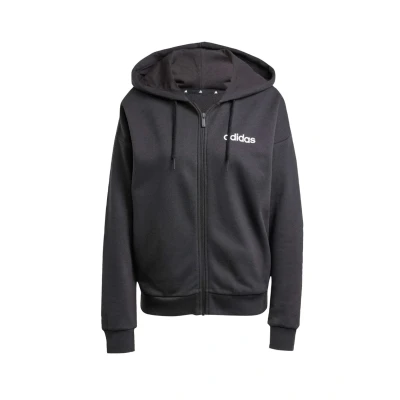Abbildung von adidas Damen Essentials LINEAR Full Zip French Terry Hoodie, Black/White, XXS