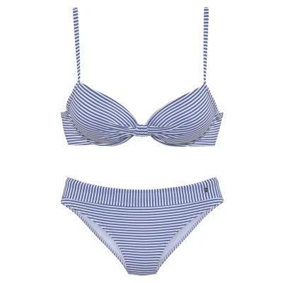 Abbildung von s.Oliver BÜGEL Bikini, Damen, Größe: 40xC, Hellblau/weiß