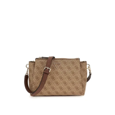 Abbildung von GUESS Noelle Tri Compartment Crossbody Latte Logo/Brown