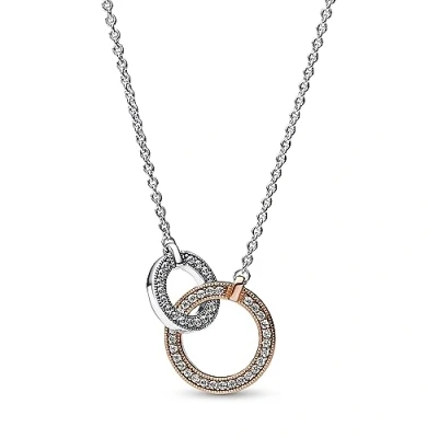 Abbildung von Pandora Signature Damen Kette Roségold/Silber 382778C01 45