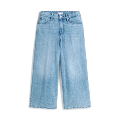 Abbildung von Tommy Hilfiger Weite Jeans »Wide Leg High Waist«, mit Logo Badge, in blauer Waschung